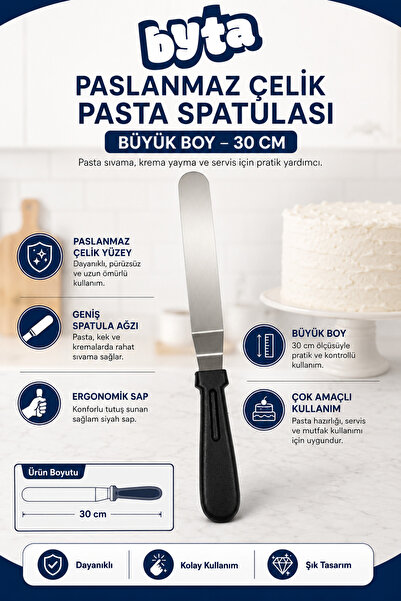 BYTA 30 cm Cake Spatula Large Size Stainless Steel Sculpting Tool