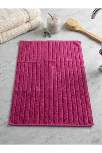 Ercahome tekstil 100% Cotton Set of 2 Foot Towels in Turquoise and Fuchsia Colors