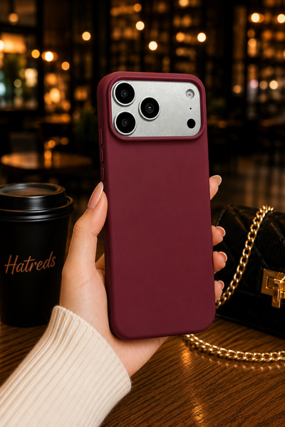 Hatreds iPhone 17 Pro Max Uyumlu Koruyucu Telefon Kılıf Mürdüm