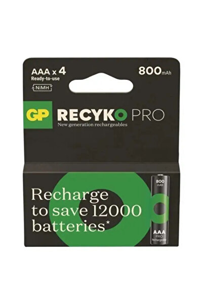 OEM Top Bottom Set of 4 GP Recyko Pro AAA R3 800mAh 1.2V NiMH batteries GP85A...