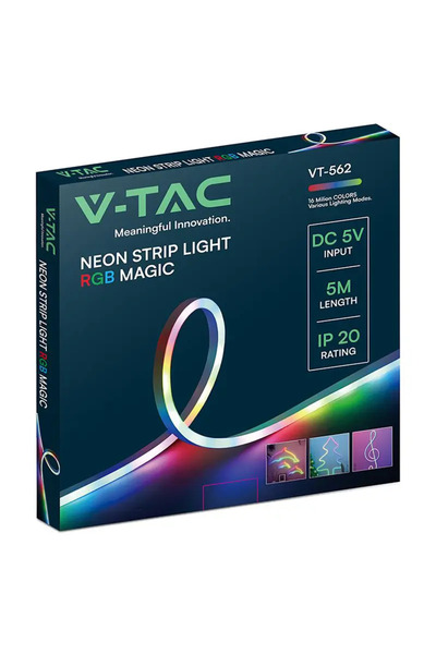 OEM LED strip kit NEONFLEX MAGIC RGB 5m 5VDC IP20 + V-tac remote control SKU-...