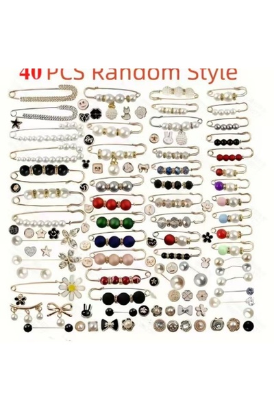 Choice 40pcs 40-Pack Mixed Style Anti-exposure Brooch Button Set, Exquisite V...