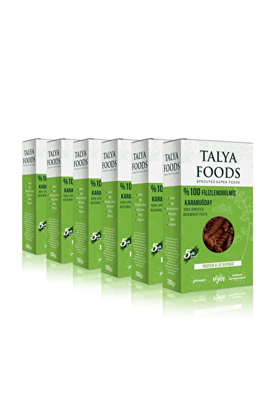 tms talya foods Talya Foods Glutensiz Çiğ Karabuğday Makarna Set 6x200g