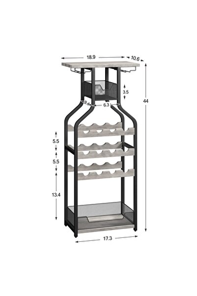 Garvee Metal Rack Bottle Holders Stands Freestanding Floor, Mini Rack Table W...
