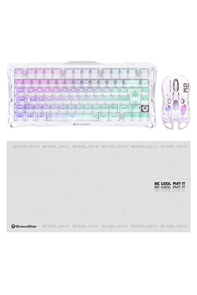 Gravastar K1 Lite Mekanik Gaming Klavye, M2 Kablosuz Optik Mouse ve Mousepad ...