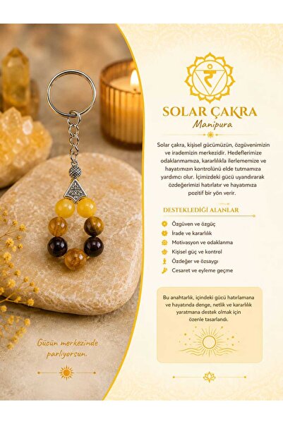 OSMANLI DOĞAL TAŞ Breloc certificat cu chakra solară