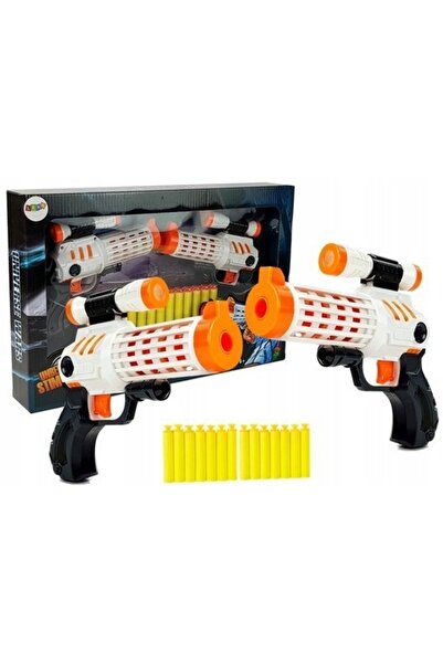 LeanToys Set de pistoale cu spumă, cartușe și ventuze
