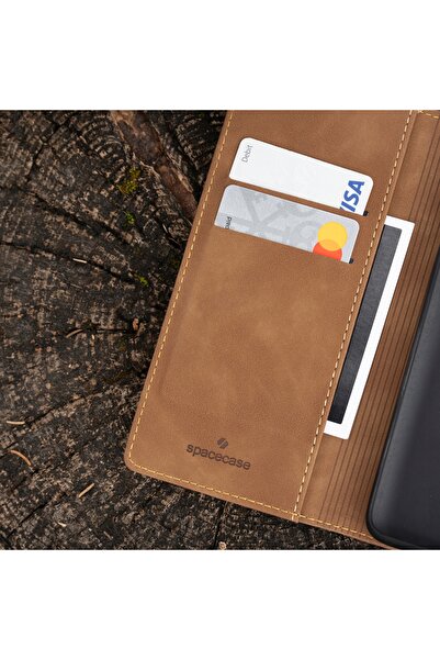 NO BRAND Husă tip portofel SPACECASE pentru XIAOMI REDMI NOTE 9S 9 PRO BRONZE