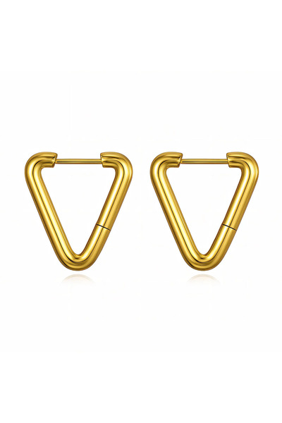OEM Urban Triangle gold earrings, made of stainless steel, with geometric, 18...