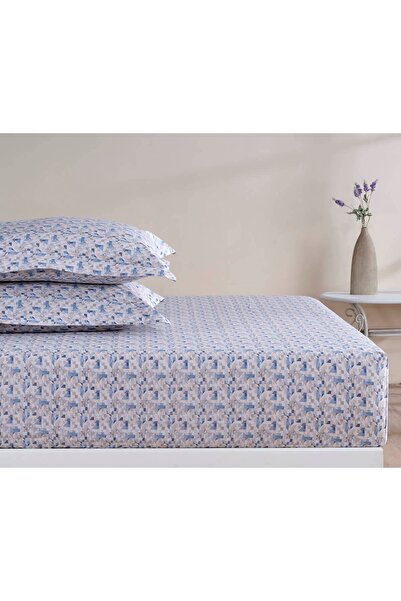 Apricitas HOME طقم ملاءات سرير مزدوجة مقاس 180x200 باللون الأزرق
