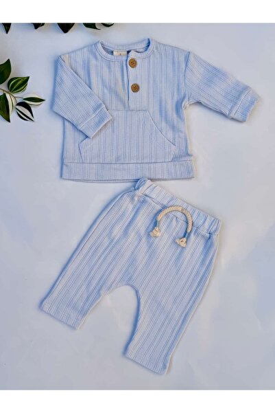 KapsülBebek 2-Piece Baby Boy Kangaroo Pocket Set - 100% Cotton