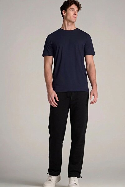 comstar Men's Trendy Printed Black Baggy Sweatpants with Elastic Waistband