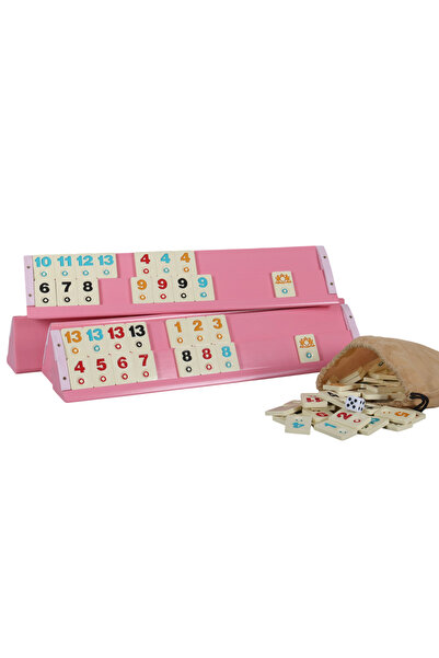 Sera Oyun Aletleri Large Size Wooden Pink Okey Set |   Melamine Stone, Premiu...