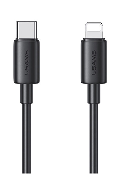 Usams Καλώδιο Lightning σε USB-C US-SJ712, 30W, 480Mbps, 1μ, μαύρο