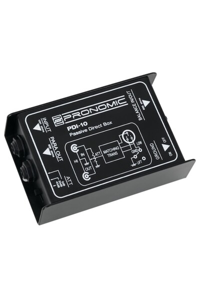 Pronomic PDI-10 DI Box Pasiv, negru, 1 canal, manual de utilizare inclus