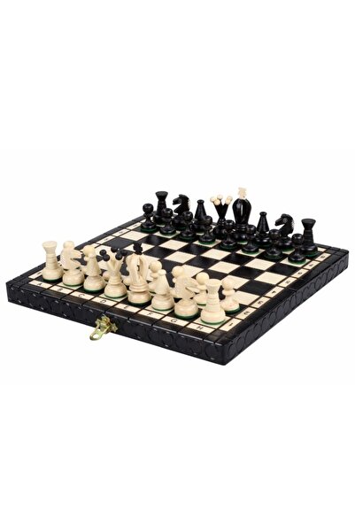 Sunrise Chess & Games KING'S Traditional Chess Top Bottom Set - SMALL BLACK