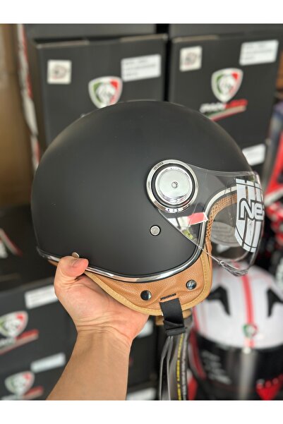 Palas Motor Nero Retro Motosiklet Kaskı Ece 22.06 Sertifikalı ( motokaskk )