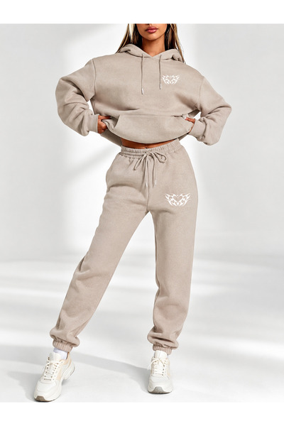 COMANCHERO Unisex Hear Flame Print Winter Top and Bottom Tracksuit Set
