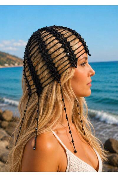 Mervişim Aksesuar Handmade Women's Knitted Glittery Bohemian Authentic Stylis...