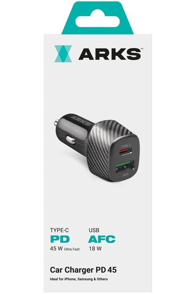 NO BRAND Încărcător auto ARKS 1xUSB-C PD 45W + 1xUSB