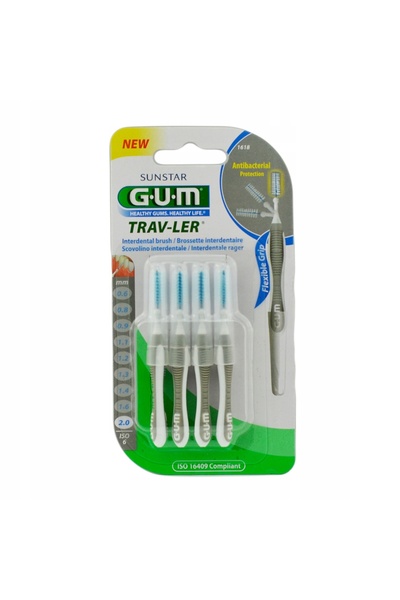 NO BRAND Periuțe interdentare SUNSTAR GUM Trav-Ler 2.0 mm Gri (4 bucăți)
