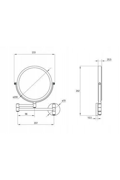 DEANTE Oglindă cosmetică rotundă ADR 0811 Crom