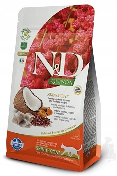 NO BRAND Hrană pentru pisici Farmina Quinoa Piele și Blană cu Hering 5 kg