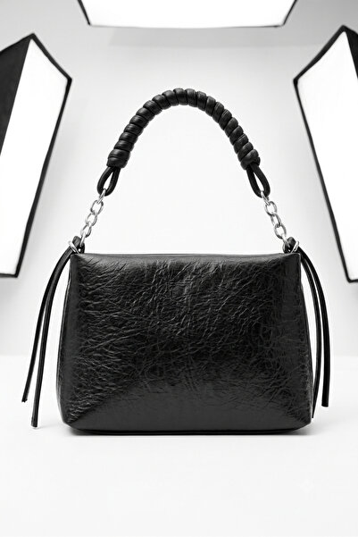 Madame Women's Crossbody Bag with Cross Straps & Chain and Tassel Detail