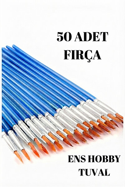 ENS HOBBY TUVAL 50 Adet Fırça, Sulu Boya, Akrilik Boya, Guaj Boya, Yağlı Boya...