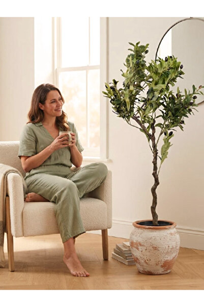 Yallabena Artificial Olive Tree 180cm – Nordic Style Floor-Standing Faux Plan...