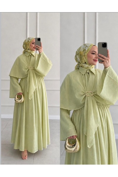 Trend Marfa فستان من قماش المودال مع تفاصيل إكسسوارات مميزة