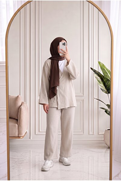 MİHRA STORE Ayhan Baglamalı Muslin Set-AS521 Kamen