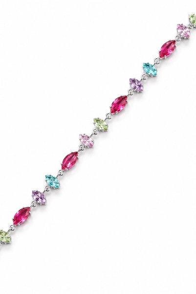 DEMOKAN Steel Aisha Bracelet Marquise Stone Waterway Bracelet 17+5cm