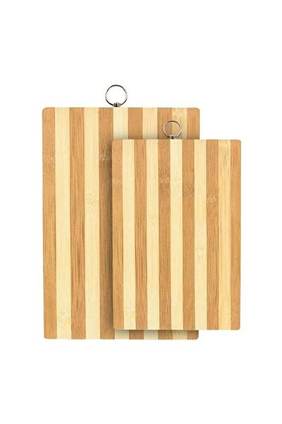 Duravel 2Pack Bamboo Wood Cutting Chopping Set Serving Board with Stainless S...