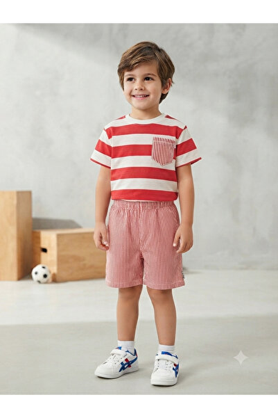 MonAlisa Kids Boy's Striped Shorts Suit