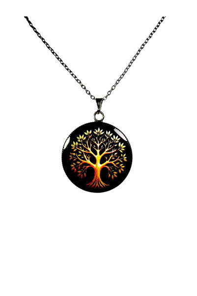Oxolux, Lavinia Tree of Life necklace, in gift box, contrasting design, women...