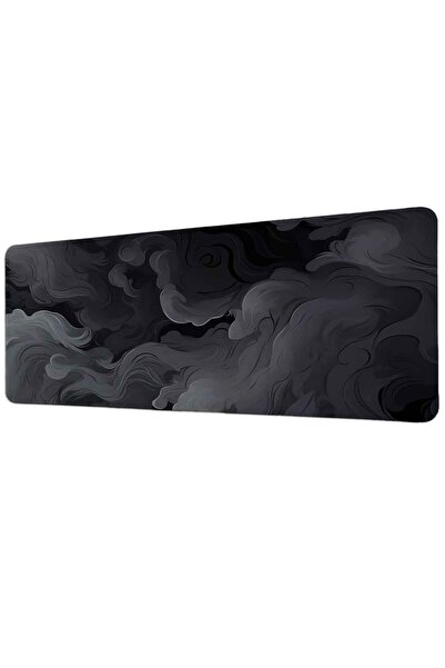 gxe.art Gri închis, abstract, valuri de fum, 40x90 cm, mousepad pentru jocuri...