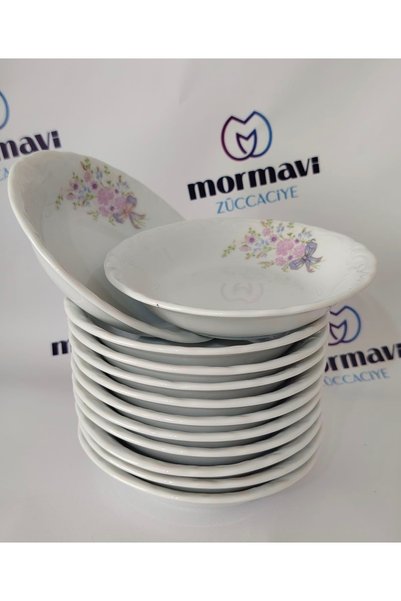 Porland Porcelain Buket 12 Pieces 13 cm (Small) Snack Bowl, Breakfast Bowl, Jam Bowl, Deep Plate