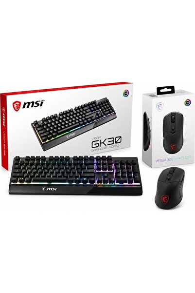 MSI Vigor GK30 Rgb Klavye + Versa 300 Wireless Mouse Oyuncu Seti