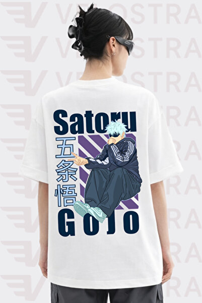 Velostra Unisex Jujutsu Kaisen Gojo Anime Printed Oversize Crew Neck Cotton D...