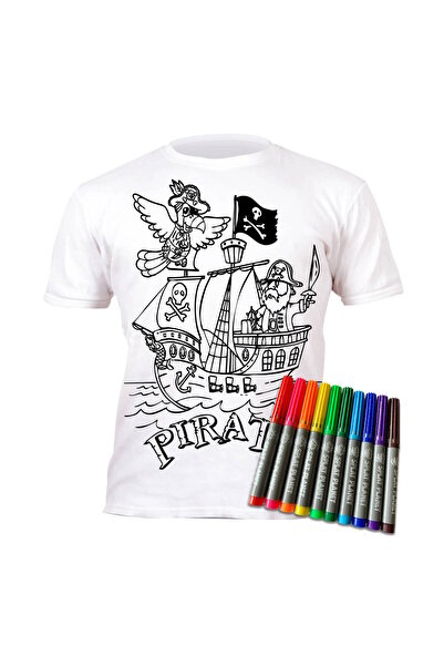 OEM Splat Planet Πλενόμενο T-Shirt Ζωγραφικής "Pirate" με Μαρκαδόρους (5-6 Ετών)