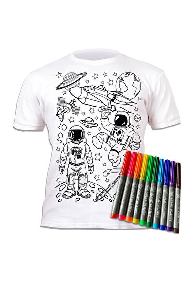 OEM Splat Planet Πλενόμενο T-Shirt Ζωγραφικής "Space" με Μαρκαδόρους (7-8 Ετών)