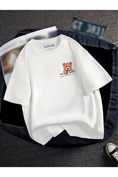 LELVANİ Hi Baby Have a Nice Ayi Printed Crewneck Tee Unisex