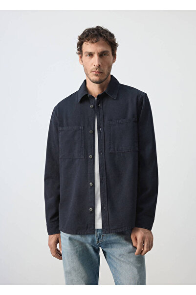 MANGO Man Cepli denim gömlek ceket