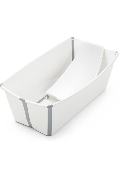 Stokke Flexi Bath Bundle, White - Foldable Baby Bathtub + Newborn Support - D...