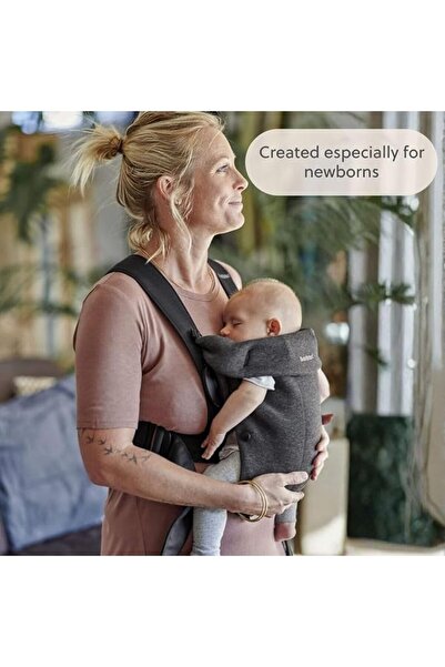 BabyBjörn Carrier Mini, 3D Jersey, Charcoal Grey – Ergonomic & Breathable Carrier, Soft Fabric, Adjustable, Easy to Clean