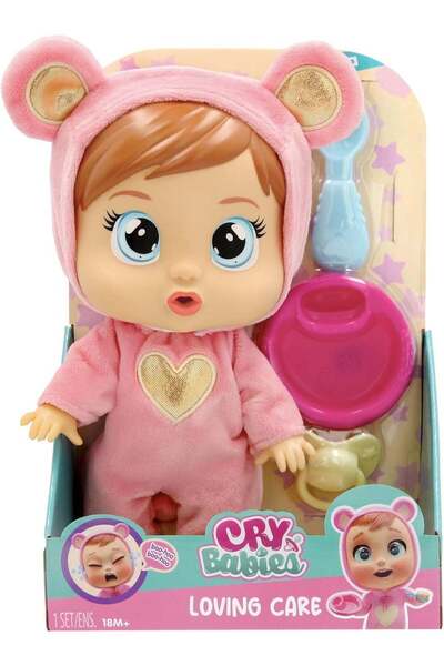 Cry Babies Loving Care Nina Baby Doll – Cries Real Tears with Soft Pyjamas, B...