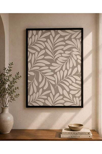 bity thok Modern Abstract Plant Leaf Design Wall Art Canvas Painting - 70X50Cm