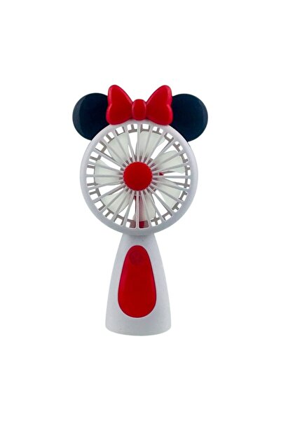 Toy Ventilator pentru birou, din plastic, USB, cu urechi si fundita, Alb