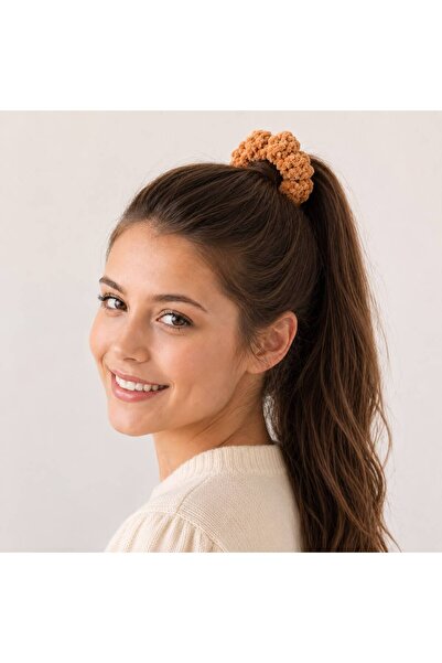 yes ticaret Knitted Pompom Hair Clip - Bulut Scrunchie Handmade - 2-Piece Han...